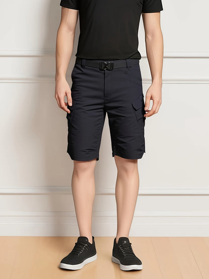 Men'S Multi-Pocket Shorts - Cargo Shorts - Casual Shorts - Breathable And Quick-Drying Design, Suitable for Hiking, Fishing And Outdoor Work (Belt Included) - Available in Black, Gray, Khaki | Breathable Fabric, Camping Equipment