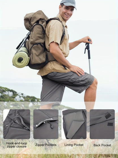 Men's Green+Blue+Khaki Cargo Shorts - product view 15