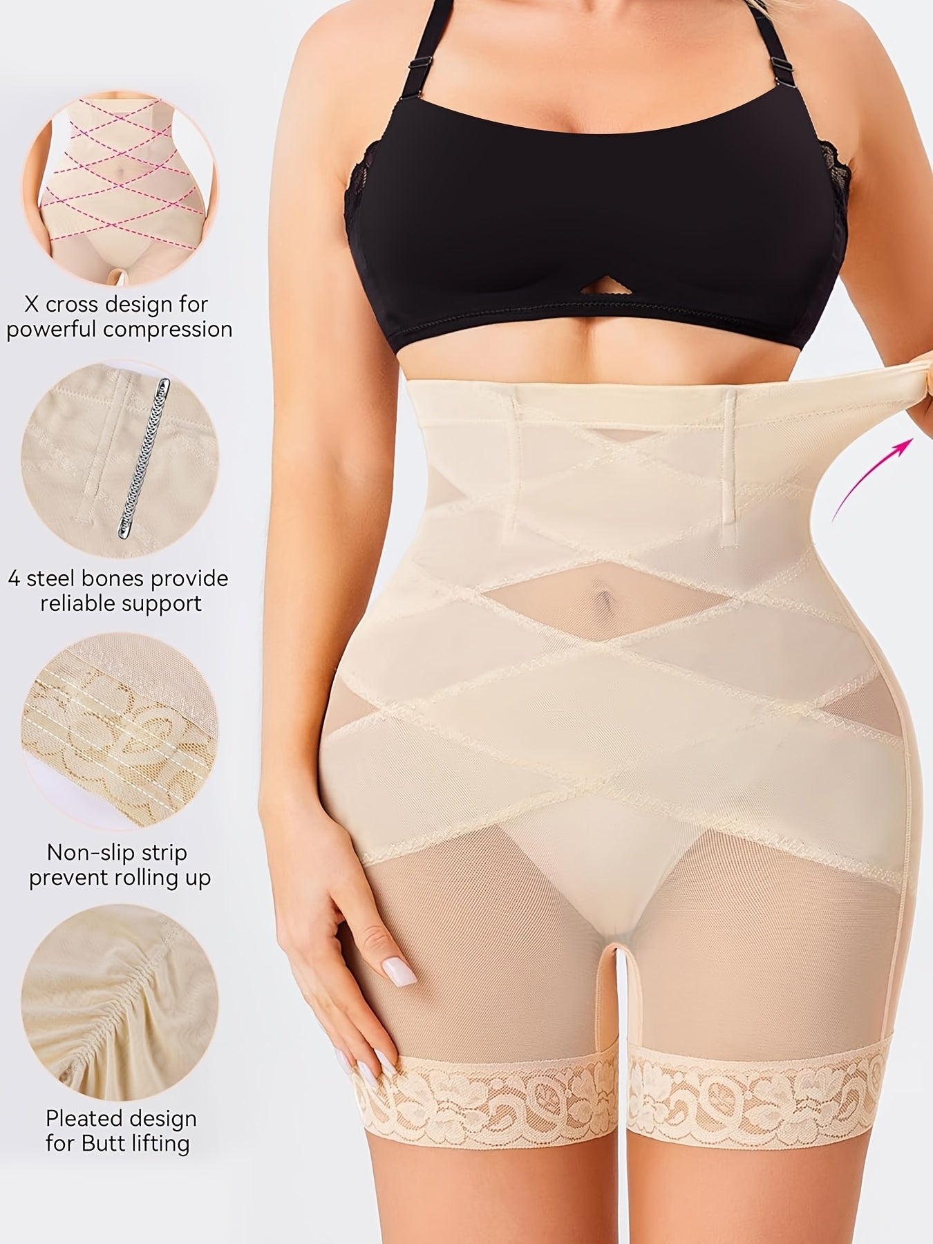 Tummy Control Body Shaper High Waisted Butt Lifting Panties Sport Shapewear Short