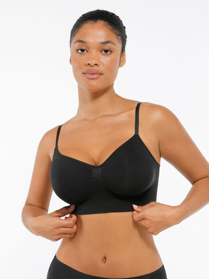Plus Size Seamless Bra for Women Push-Up Breathable Back Control Bra
