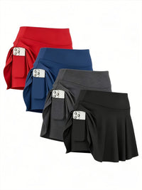 Red + Navy Blue + Dark Gray + Black