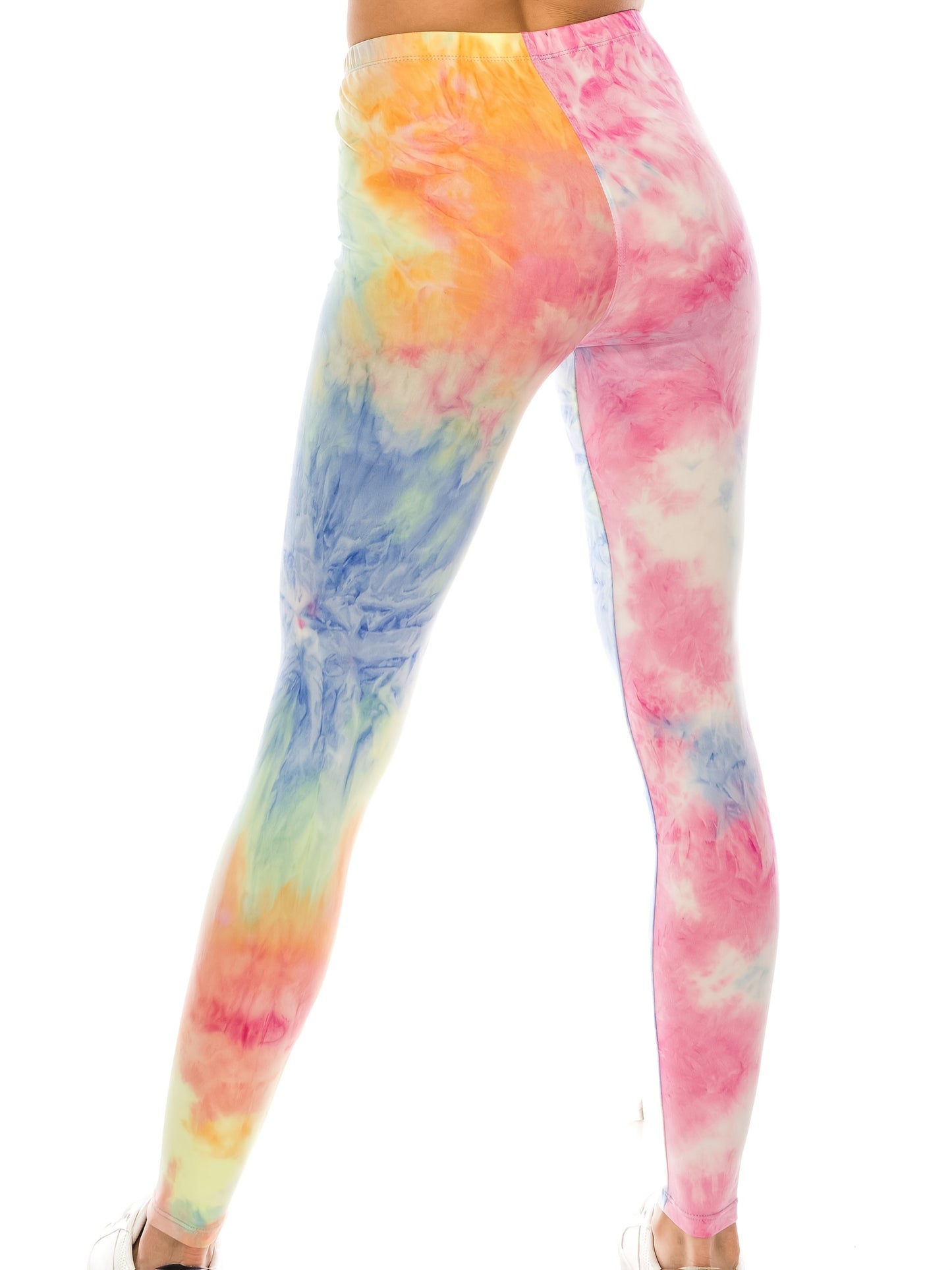 Tie Dye Print Skinny Yoga Leggings - Casual Sports Every Day Stretchy Leggings - Polyester & Spandex Blend - For Women - Suitable for Yoga, Fitness & Everyday Wear - Perfect Gift for Active Women
