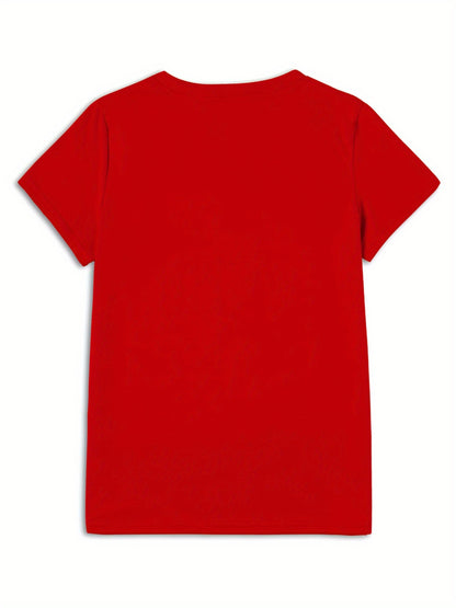Men'S Red Pattern T-Shirt | Casual Short Sleeve Round Neck, Eye-catching Statement Print, All-Season Comfortable Machine Washable, Simple Fit Top, Plus Size