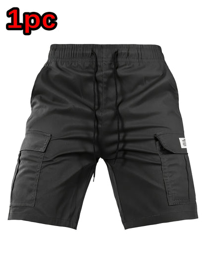 Men's Black Polyester Cargo Shorts - product view 6