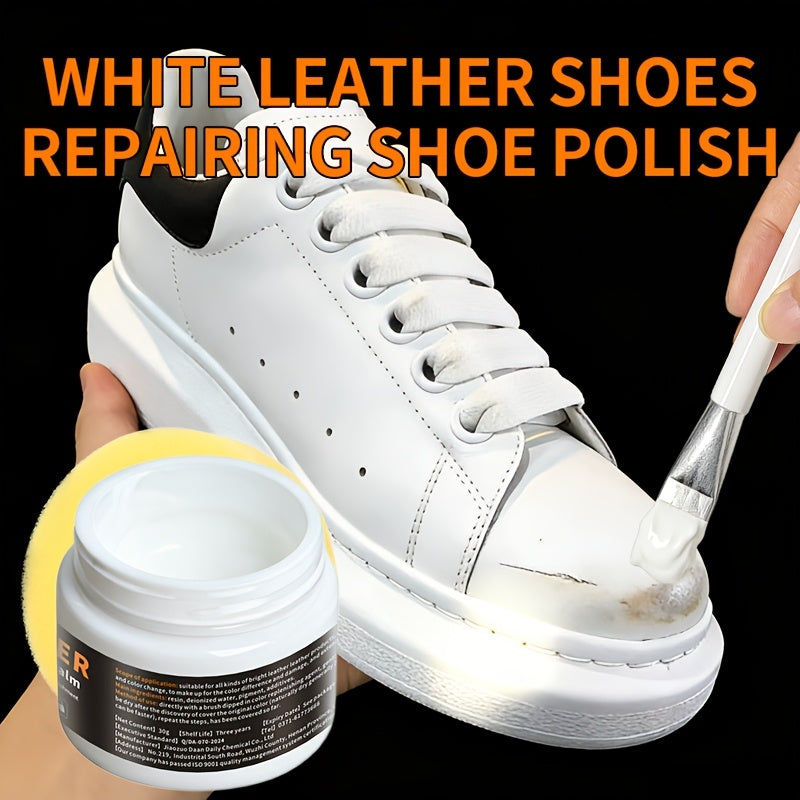 Glossy White Set Leather Shoes - product view 5