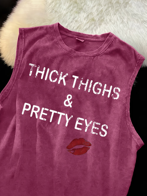 Women's White Printed Tank Top - product view 1