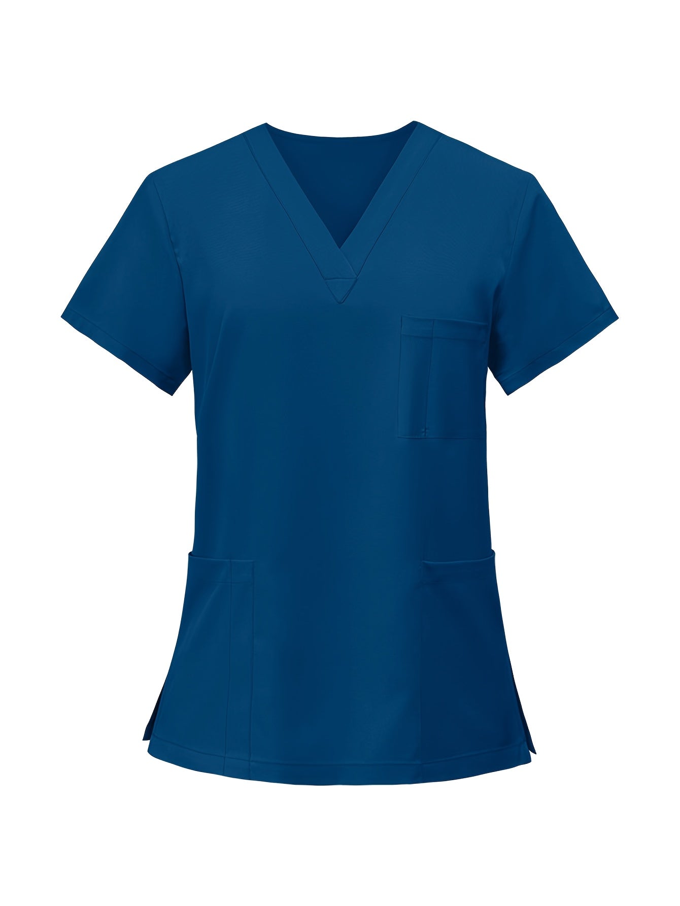 [2pcs Scrub Suit Set] Ships From The United States] 2pcs Set Scrub Suit Set for Women Modern V-neck Top T-shirt & Tapered Leg Jogger Pants with Drawstring Nursing Uniforms Set Suitable for Pet Hospitals, Dental Clinics, Nursing Work, Etc