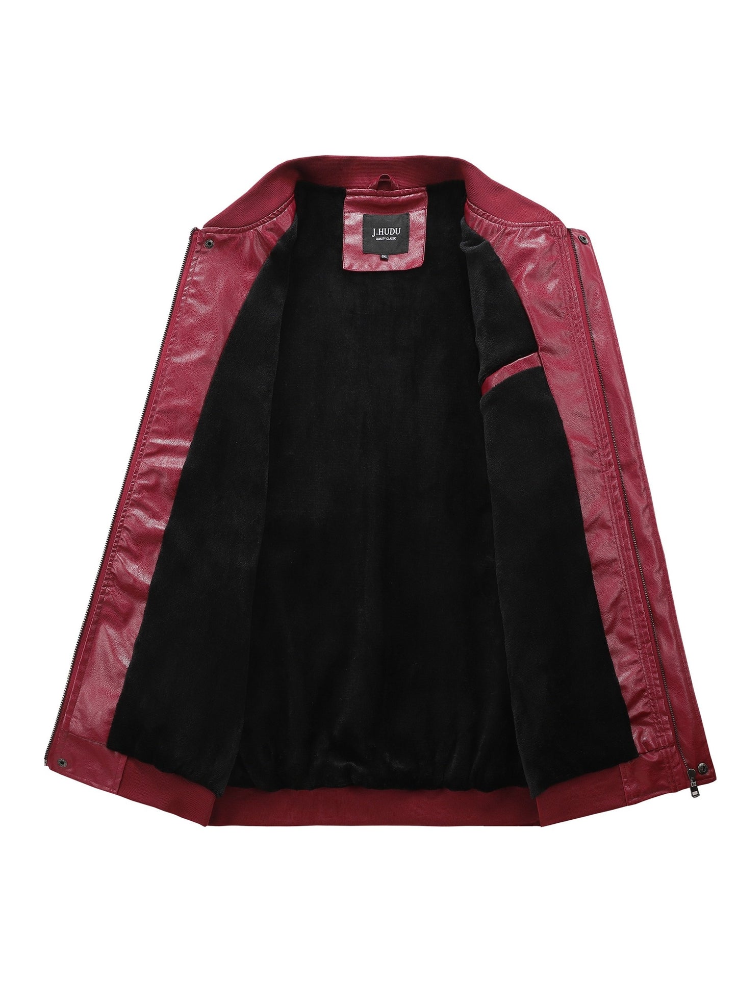 Plus Size Men'S Letter "R" Print PU Jacket for Spring/Autumn, Oversized Punk Raglan Baseball Jacket for Big & Tall Males, Men'S Clothing