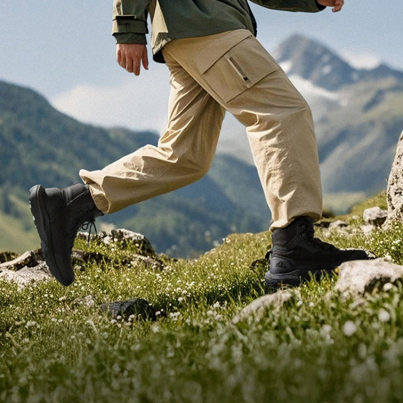 Men's Tactical Hiking Boots Lightweight Cushion Sole Side Zipper Motorcycle Combat Boot Work Outdoor 8 Inches Comfortable All Season Comfort Footwear for Rough Terrain & Outdoor Adventures