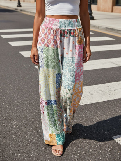 Women'S Summer New Casual Small Floral Patchwork Cute Women'S Loose Long Pants