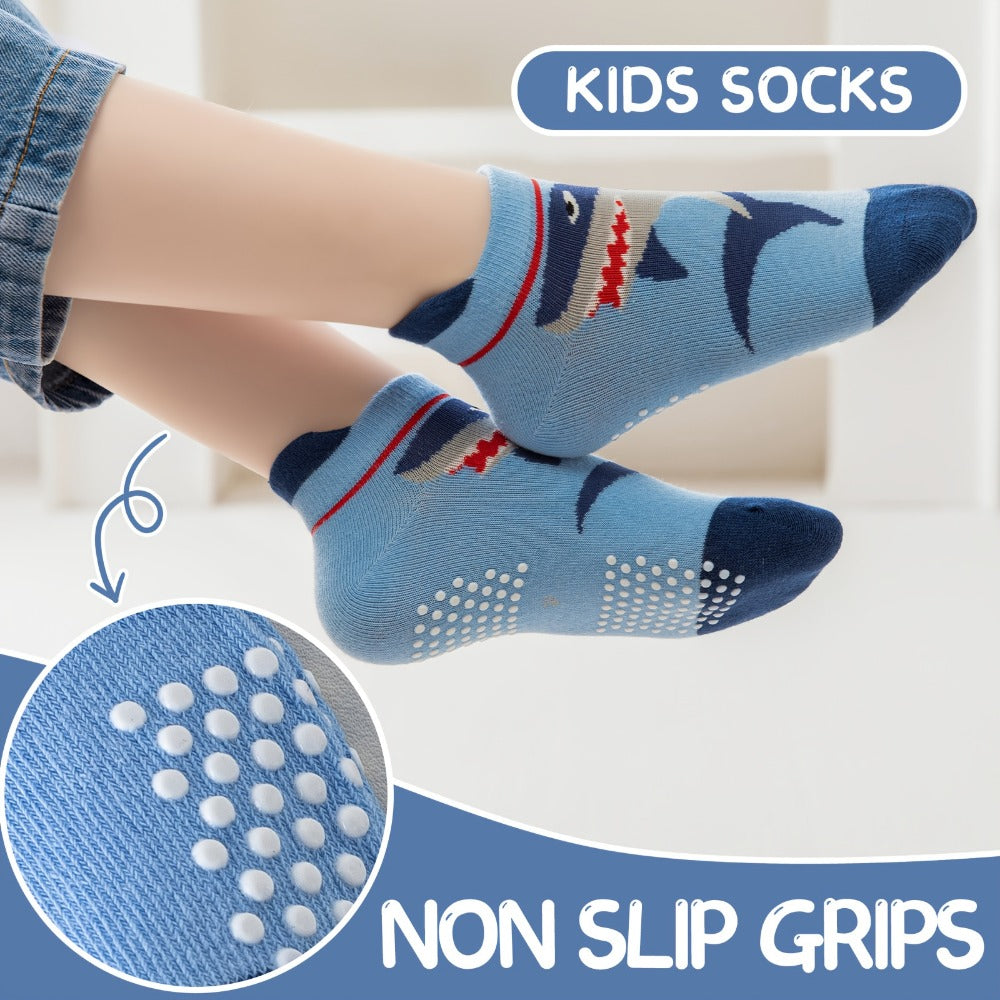 Baby Shark Grip Ankle Socks - 12-Pair Pack