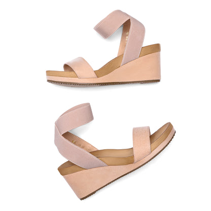 Womens Open Toe Elastic Ankle Strap Platform Wedge Sandal, Comfortable Versatile for everyday wear, meeting friends, running errands, and other occasions with wrap dresses, jeans, skirts, shorts, jumpsuits