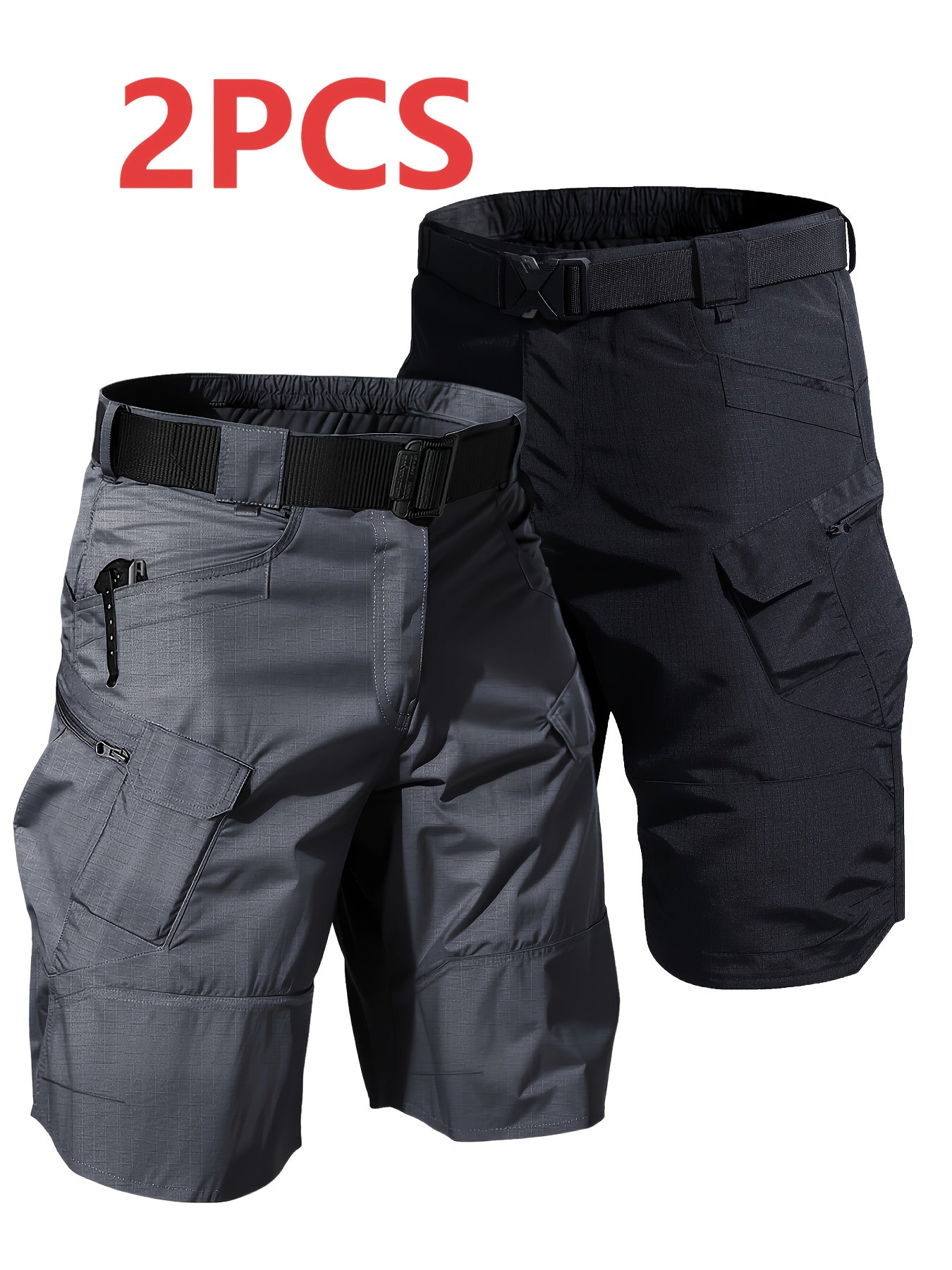 Men's Black+gray Polyester Shorts - product view 10