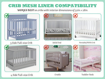 Breathable Crib Liner - 3 mm Mesh Arm Protection