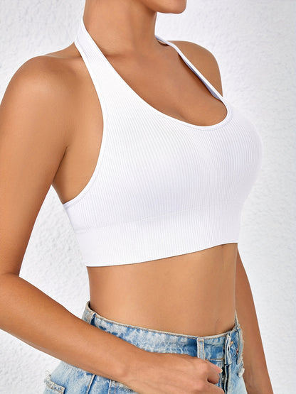 Set of 2 NADIA GO Women'S Seamless Sports Bras - Comfortable And Breathable Tops for Yoga And Workouts, Featuring a Racerback Design with Side Stripes, Available in Light Gray And Black, Sleeveless for Gym Activities, Running, And Pilates