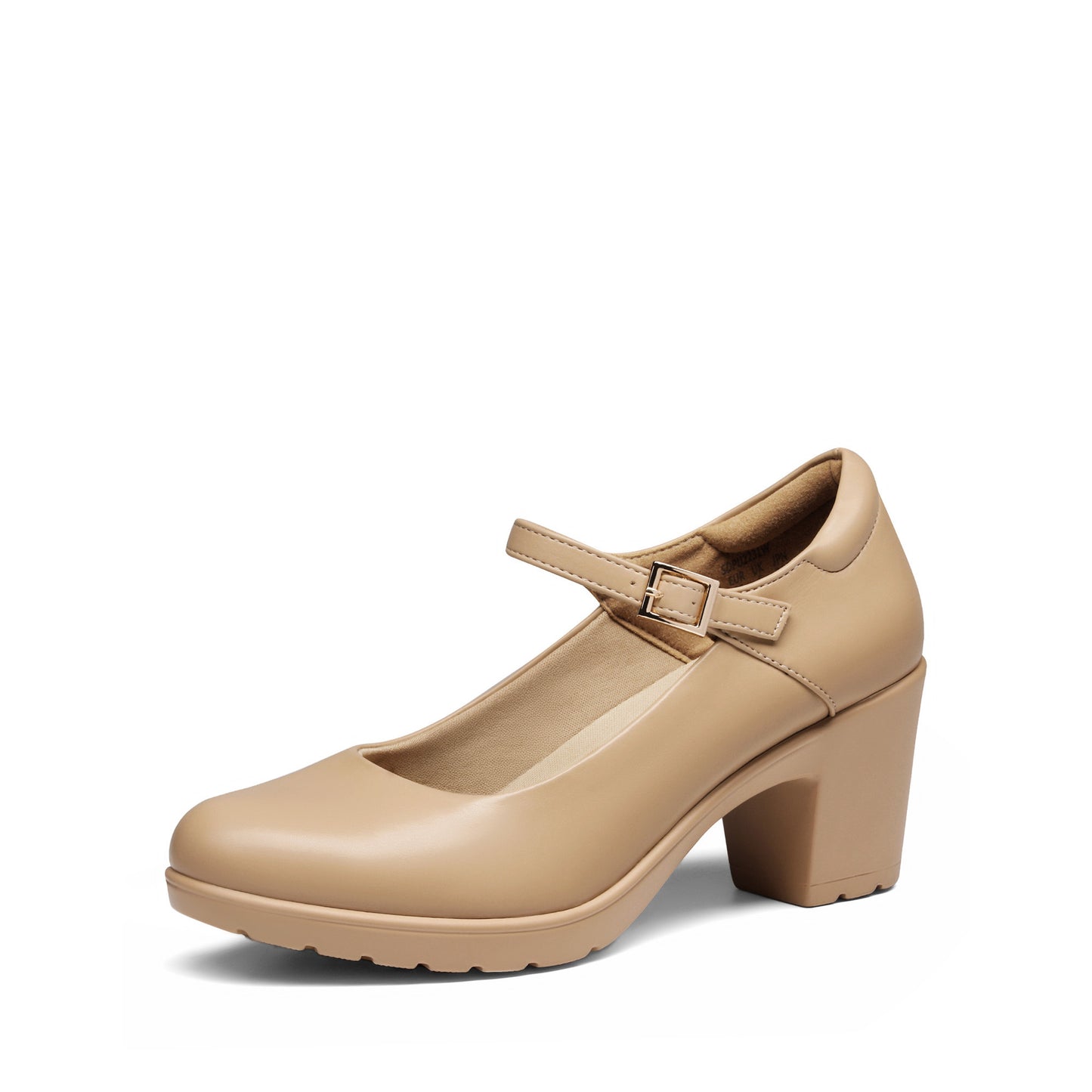 Women's Chunky Low Block Heels Mary Jane Closed Toe Work Pumps Comfortable Round Toe Dress Wedding Shoes