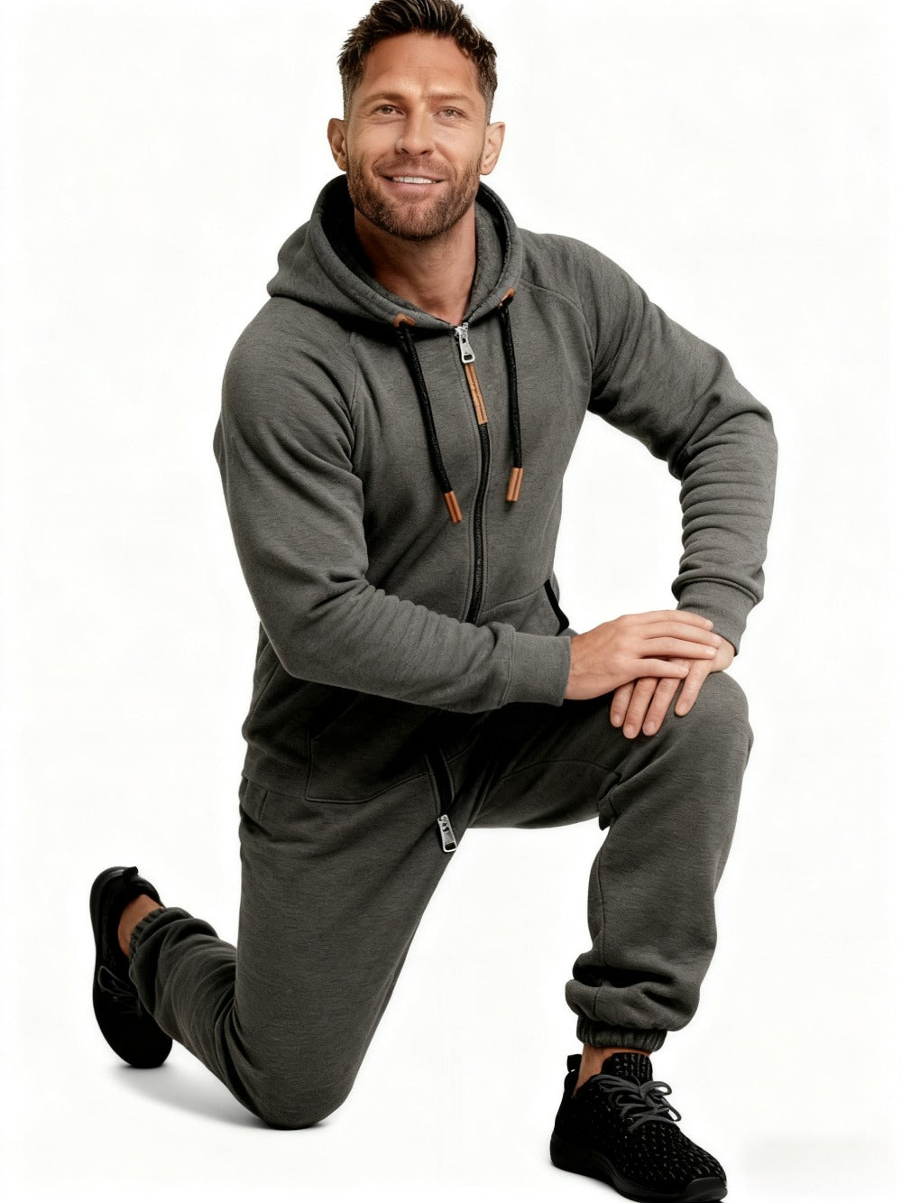 Men's Hooded Coveralls - Full-Zip One-Piece Design Style 4757