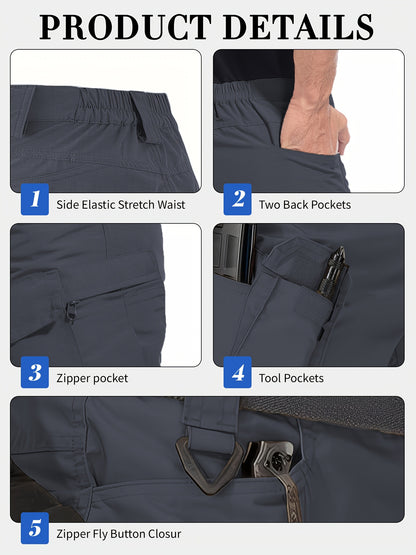Men’s Cargo Shorts, Breathable Quick Dry Tactical Work Pants with Multi-Pocket Design