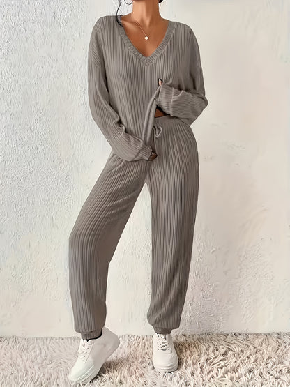 Women'S Loungewear Set, Top with Long Pants. Women'S Apparel, Women'S Summer Clothing, Women'S Summer Outfits, Women'S Popular Outfits, Women'S Set, Women'S Two-Piece Outside Twopiece Set Women'S Autumn Two-Piece Set Women'S Clothing