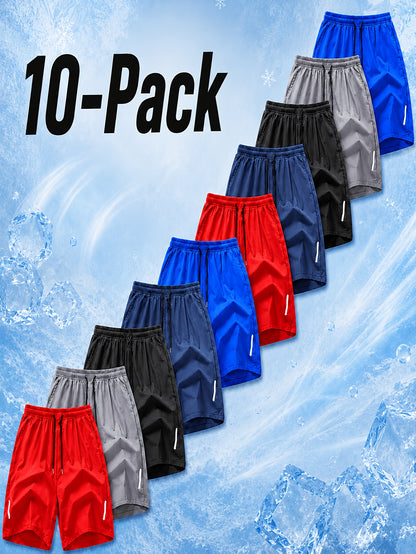 5pcs Minimalist Sports Shorts for Men in Summer, Thin And Quick-Drying Running And Fitness Pants, Loose And Breathable Casual Five-Quarter Pants