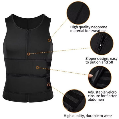 Men Body Shaper Waist Trainer Sauna Suit Sweat Vest Underwear Workout Tank Tops Shirt