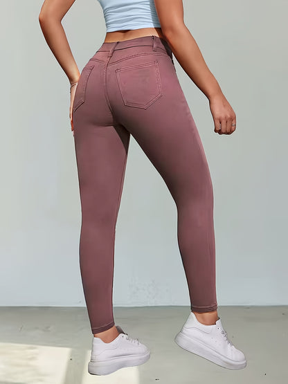 Ladies High Rise Distressed Skinny Jeans, Dark Blue Stretch Denim, Ripped Frayed, Casual Streetwear Night