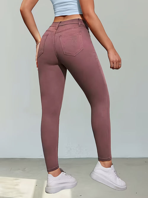 Ladies High Rise Distressed Skinny Jeans, Dark Blue Stretch Denim, Ripped Frayed, Casual Streetwear Night