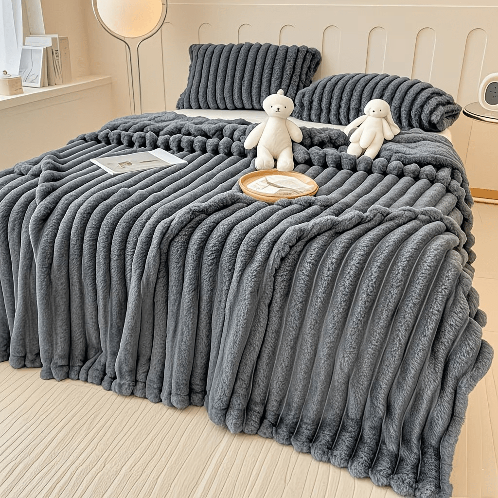 Luxury Plush Imitation Rabbit Fur Blanket - Ultra-Soft, Lightweight, Material Safety Kids Blanket, Multi-Color, Ideal for Bedcouch, Travel, Camping, Homegoods, Cozyvibes, Room, Best Gifts for Easter Sunday And Mother'S Day