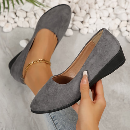 Women's Shallow Mouth Round Head High Heels Elegant Diagonal Heels Work Shoes, Women Shoes