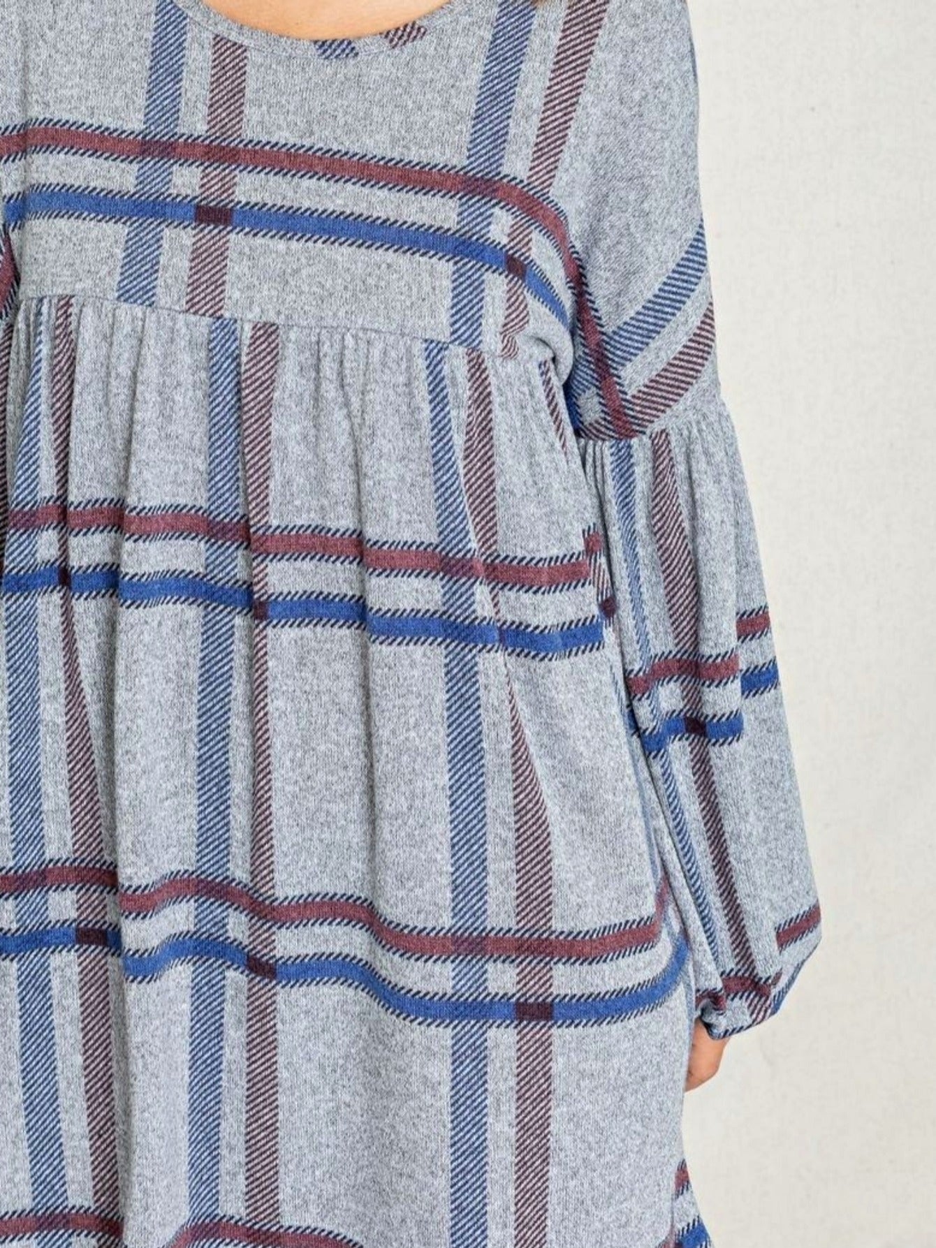 Light Grey Polyester Ruffle Tiered Dress - product view 32
