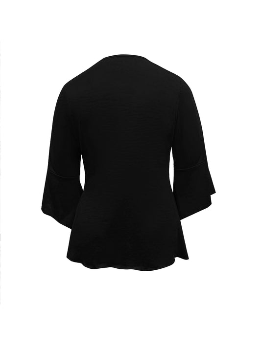 Black Lace Ruffle Top - product view 1