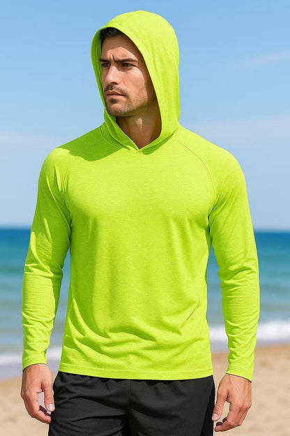 2 pc High Visibility Sun Protection Lightweight Long Sleeve Hoodie, UPF 50+ Quick-Dry, SPF UV Shirt, Active Wear