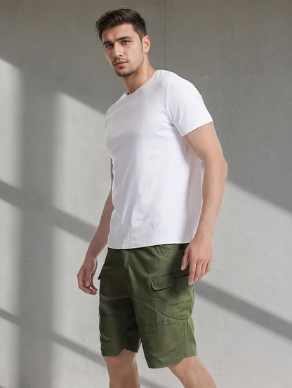 2pcs Summer Outdoor Cargo Shorts for Men, Multi-Pocket Hiking Shorts, Durable, Ripstop, Wear-resistant, Good for Camping, Hunting, Fishing, Summer Outdoor Activies and Daily Wear