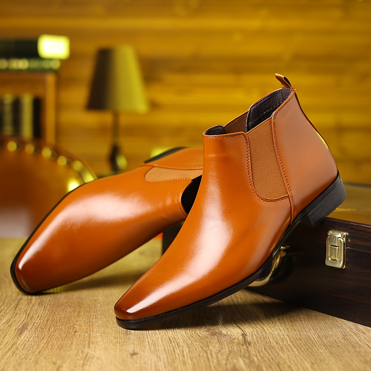 2207-1 Men'S Fashion Chelsea Boots, Non-Slip Side Zipper Ankle Boots, Suitable for Outdoor Walking, Spring And Autumn