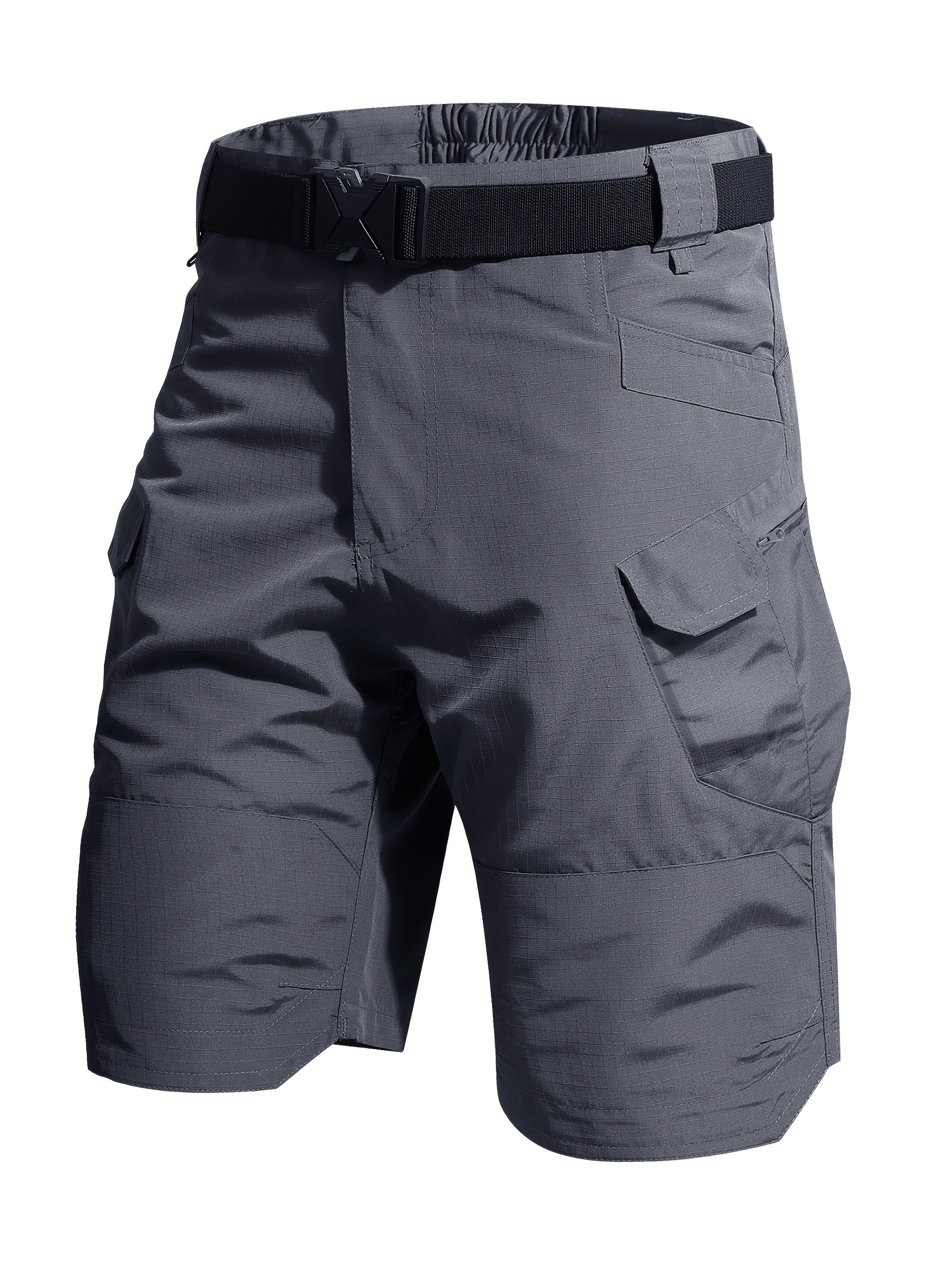 Men's Black+gray Polyester Cargo Shorts - product view 6