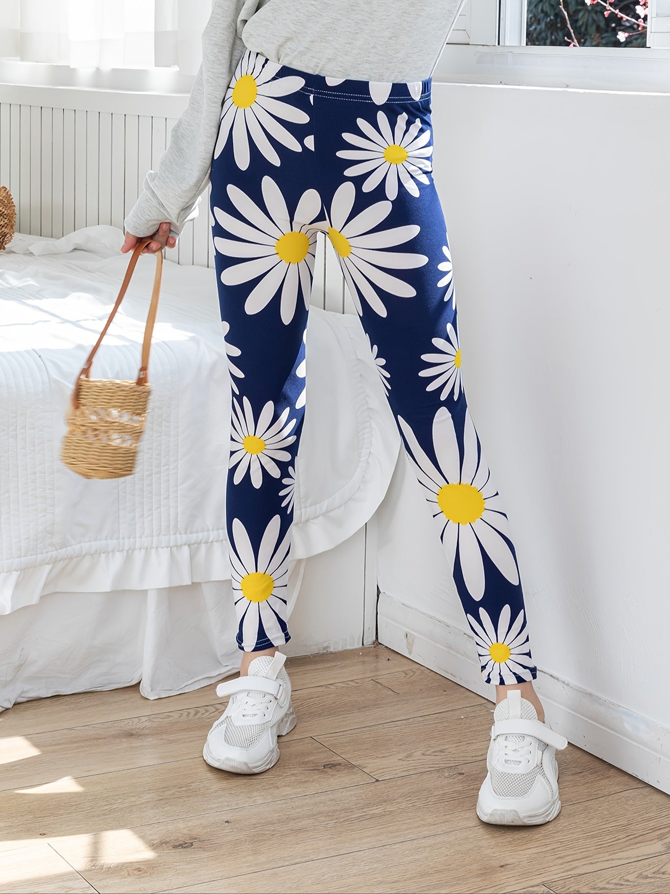 Random 6pcs Set Of Tights for Girls, Super Stretchy And Soft, Suitable for Spring And Autumn, Casual And Fashionable Rolled Waist Tights, Solid Color And Printed 9/10-length Pants Combination Set.