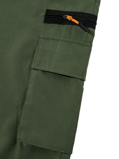 Set of 4 Men'S Long Pants with Cinched Waist And Multiple Pockets, Ideal for Outdoor Work Year-Round.