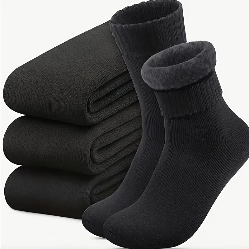 6pcs Socks Men's Winter Thickened Warm Snow Boots Socks Cold Ski Socks Women's and Men's Warm Boots Socks Thickened Black Sports Socks Suitable for Outdoor Activities Mountaineering Socks Running Socks