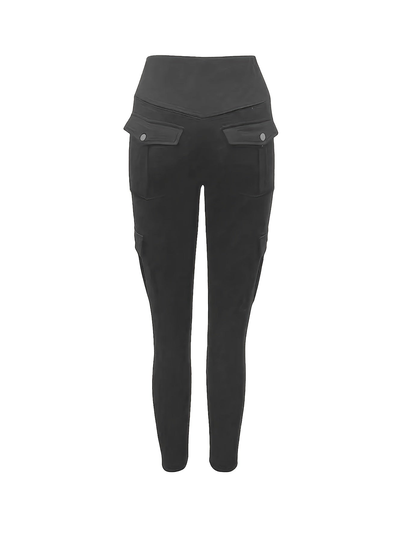 1pc High-Waisted Cargo Pocket Yoga Pants, Stretchy Skinny Sports Leggings, Quick-Dry Running Workout Pants, Butt Lifting, Street Style, Women's Fitness Trousers