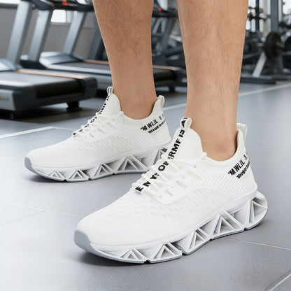 [Lightweight Running Shoes] Men Lightweight Breathable Running Shoes - Non-Slip All-Season Fitness Sneakers, Lace-Up Design Black - Wear-Resistant And Durable Training Shoes, Comfortable Casual Shoes, A Must-Have For Fitness Enthusiasts
