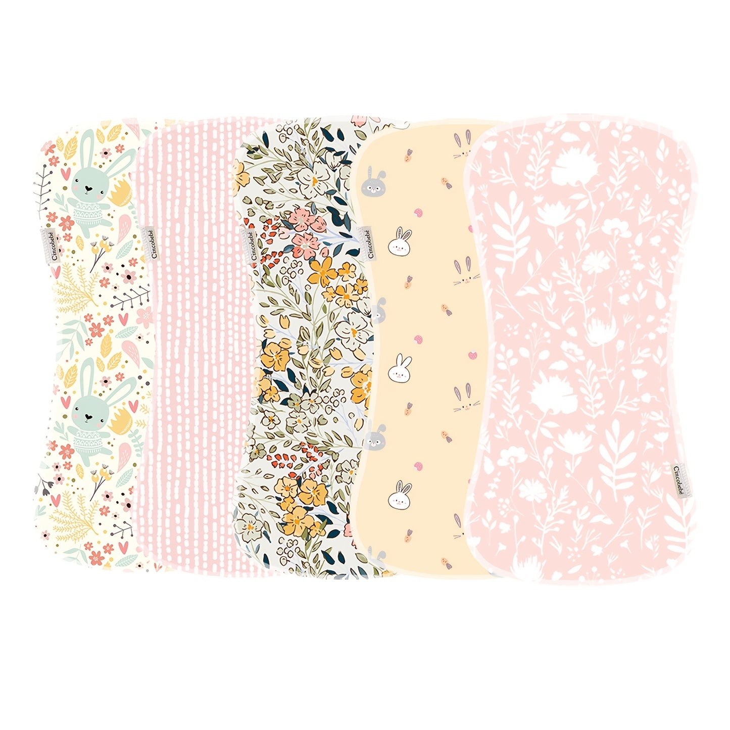 Soft And Breathable Newborn Burp Towel - Absorbent And Breathable, Cute Cartoon Unisex Design, Suitable For Newborn Boys And Girls, Holiday Gift 5 Packs