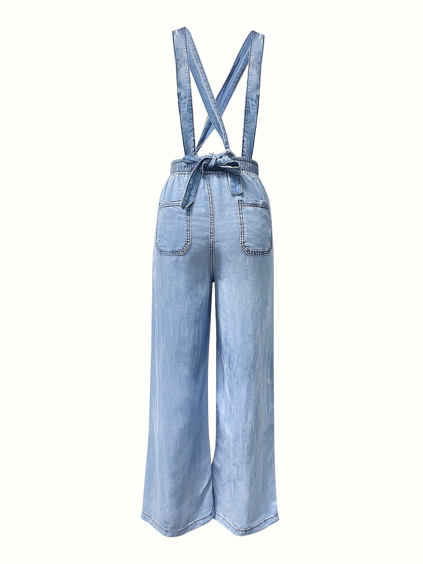 Stylish Women'S Boyfriend Denim Overalls - Relaxed Loose Fit with Utility Cargo Pockets, Comfortable Casual Jumpsuit