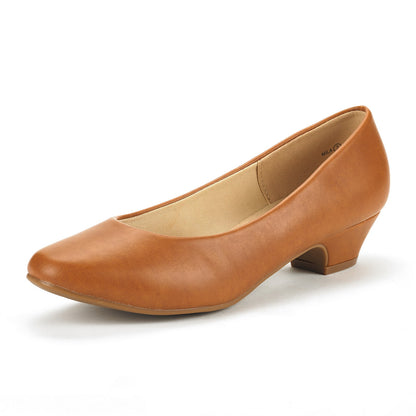 Women' Classic Mila Pumps Comfort Low Chunky Heel Pump Shoes Dress Shoes