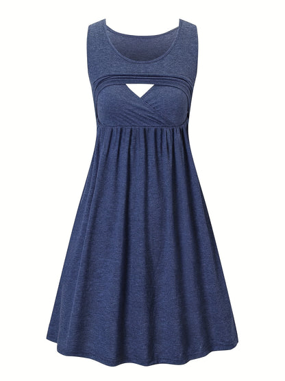 Women'S Maternity Casual Nursing Dresses Sleeveless Comfy Breastfeeding Dress