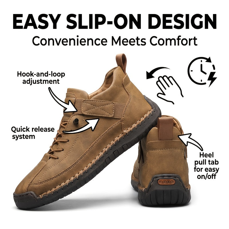 GREKS Men's Mesh Breathable Walking Loafers Outdoor Lightweight Slip-on Mesh Casual Shoes Stitching Honeycomb