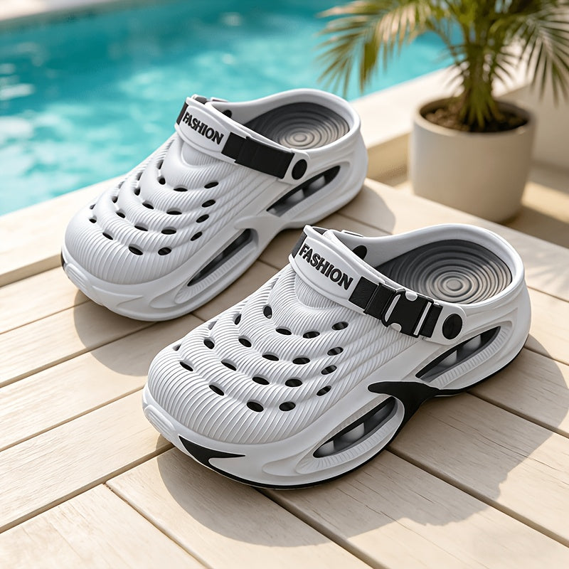 Women'S Breathable Two-Wear Hole Shoes with Hollowed-Out Design. Suitable for Daily Commuting And Streetwear. Anti-Slip Thick Soles with Adjustable Heels. Chunky Summer Shoes., Women Shoes