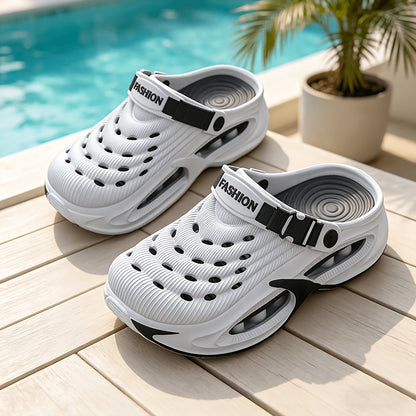 Women'S Breathable Two-Wear Hole Shoes with Hollowed-Out Design. Suitable for Daily Commuting And Streetwear. Anti-Slip Thick Soles with Adjustable Heels. Chunky Summer Shoes., Women Shoes