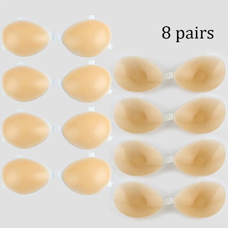 Collection of Adhesive Bras in 4/6/8pcs - Designed for a Secure Fit with Backless Outfits, Ideal for Women'S Lingerie Wardrobe