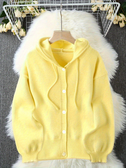 Plus Size - Plus Size - Plus Size Women'S Clothing, Sweet And Cute Style, Women'S Hooded Button-Up Cardigans, Autumn And Winter Fashion And Playful Items