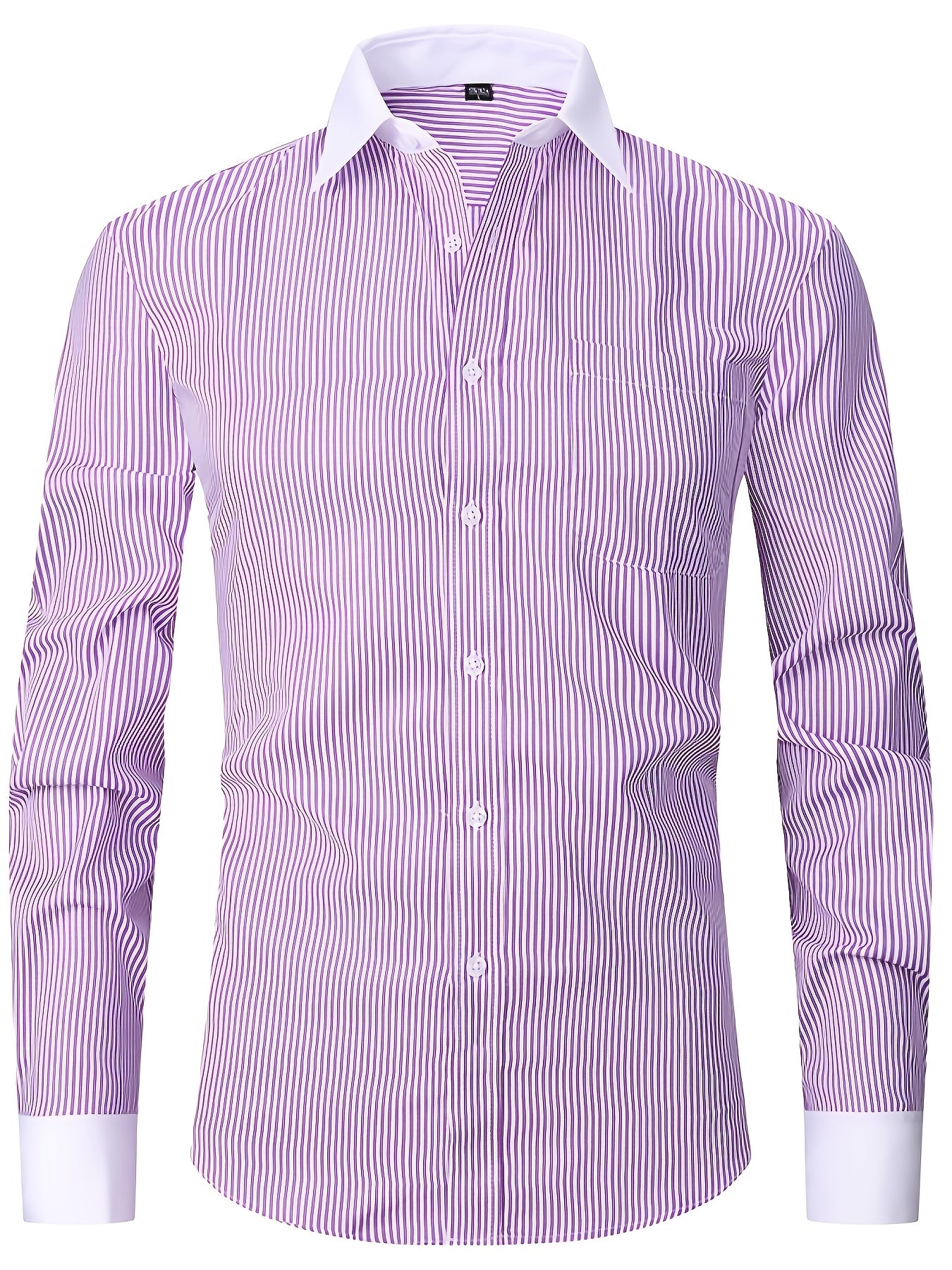2025 New Men'S French Shirt Double-Barrel Sleeve Business Formal with Premium Cufflinks, Wedding Banquet Office Elegant Slim Fit